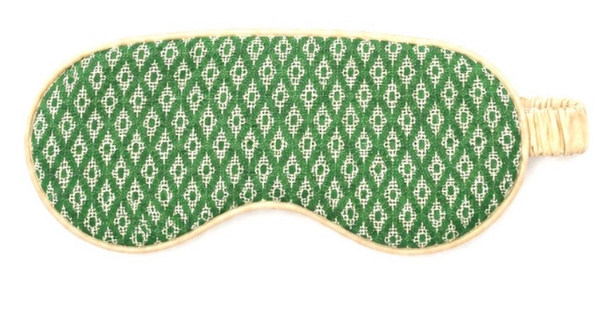 “Chie” Eye Mask, handwoven cotton w/ small diamonds pattern