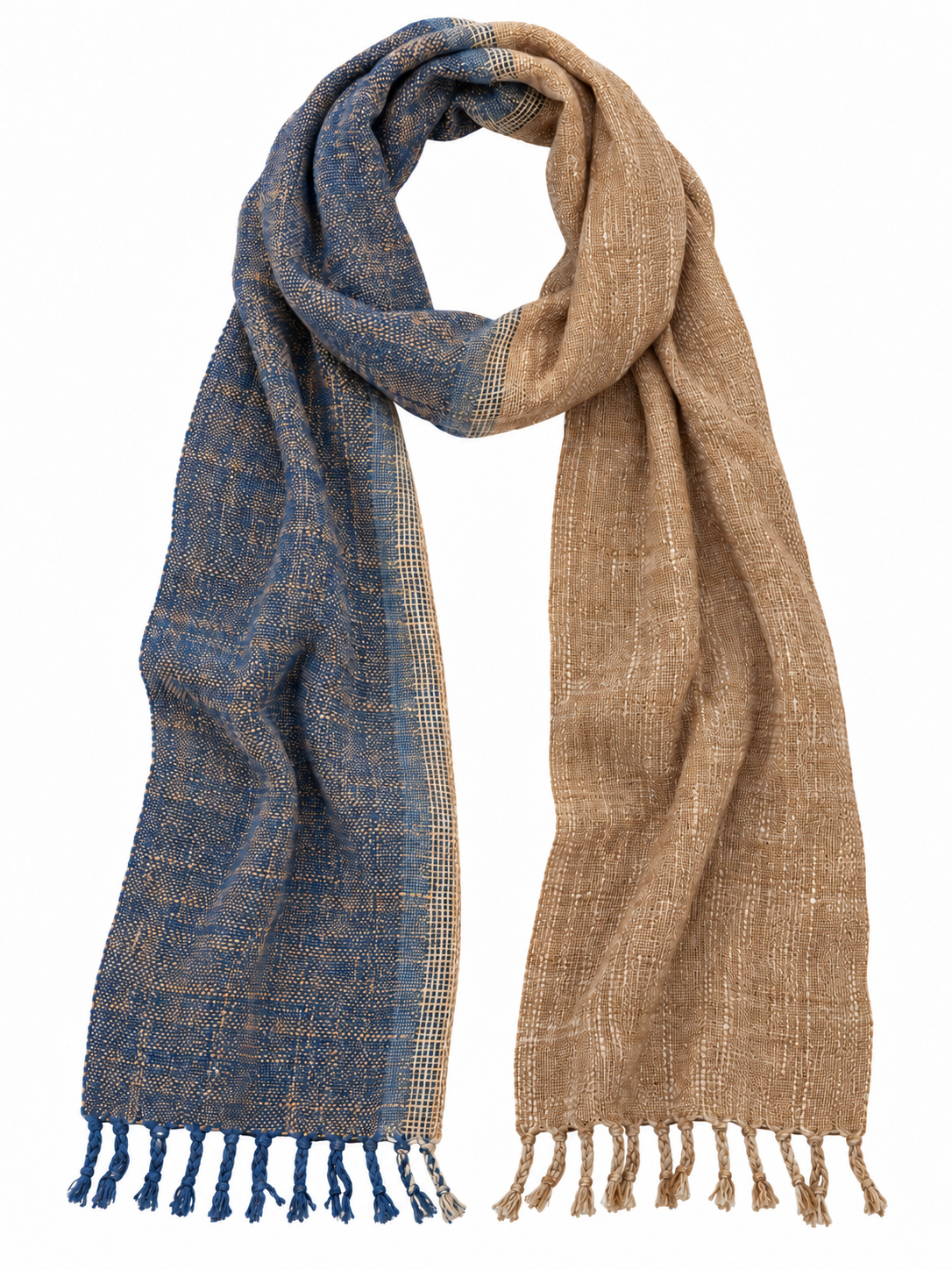 Scarf "Driftwood", 70" x 15", 100% cotton handwoven in Laos