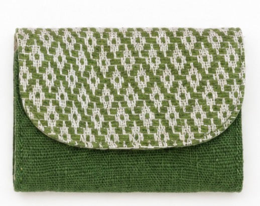 “Chie” Card Holder, handwoven cotton w/ small diamonds pattern
