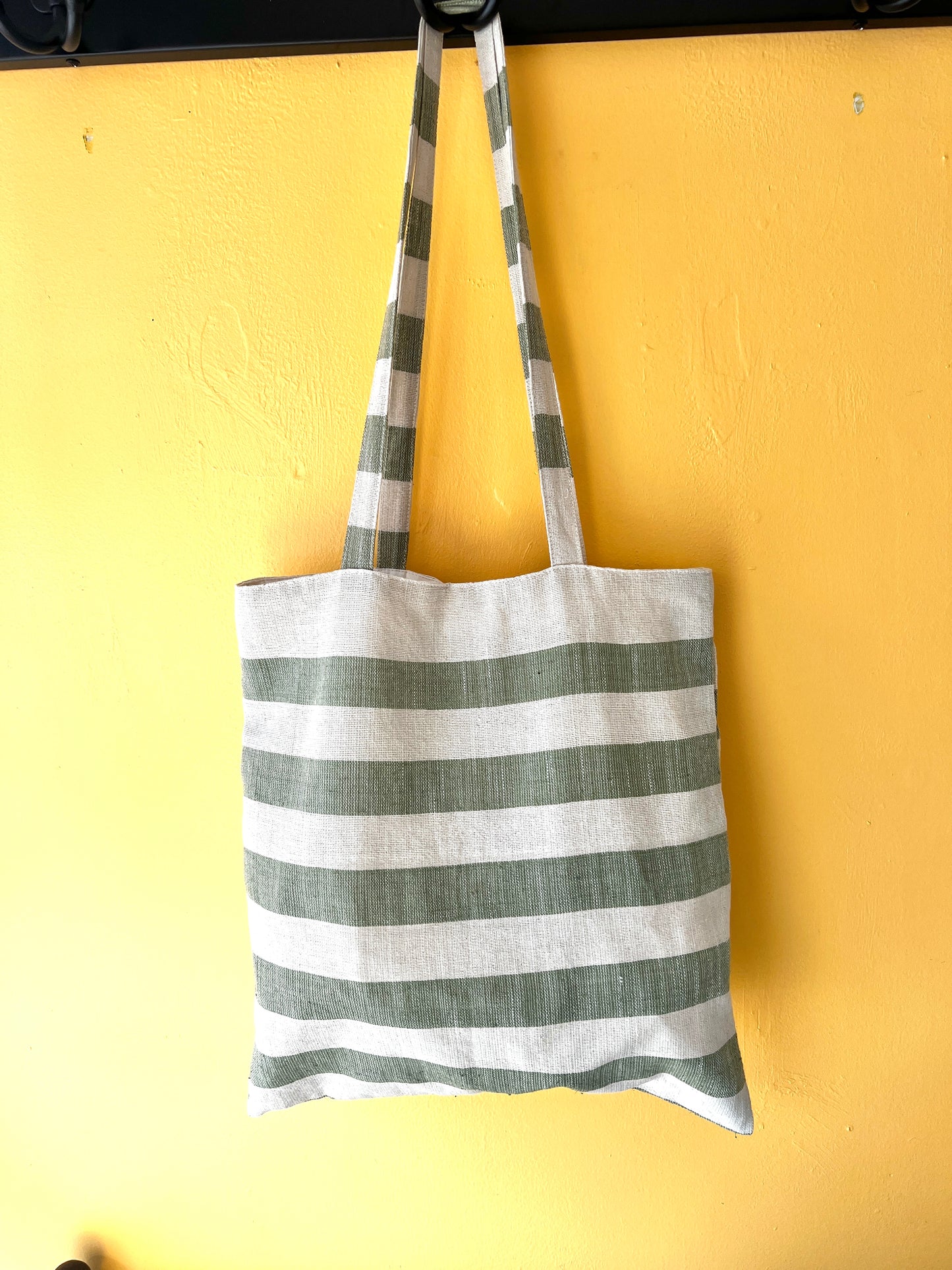 "Simone" Striped Tote, Handwoven Lao Cotton, shoulder totes