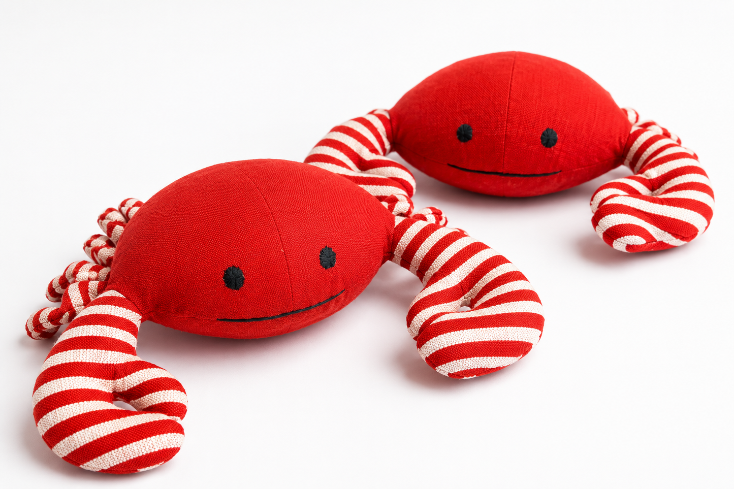 Stuffed Lobsters and Crabs, handmade with handwoven cotton by the White Thai of Vietnam