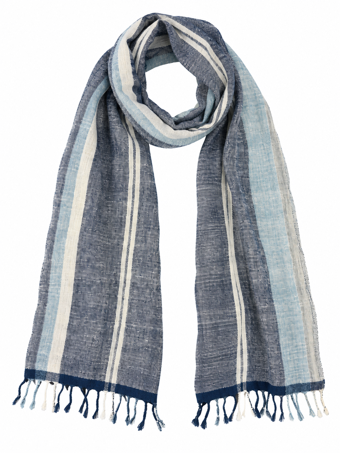 Scarf "Cape Cod", 76" x 30", 100% cotton handwoven in Laos