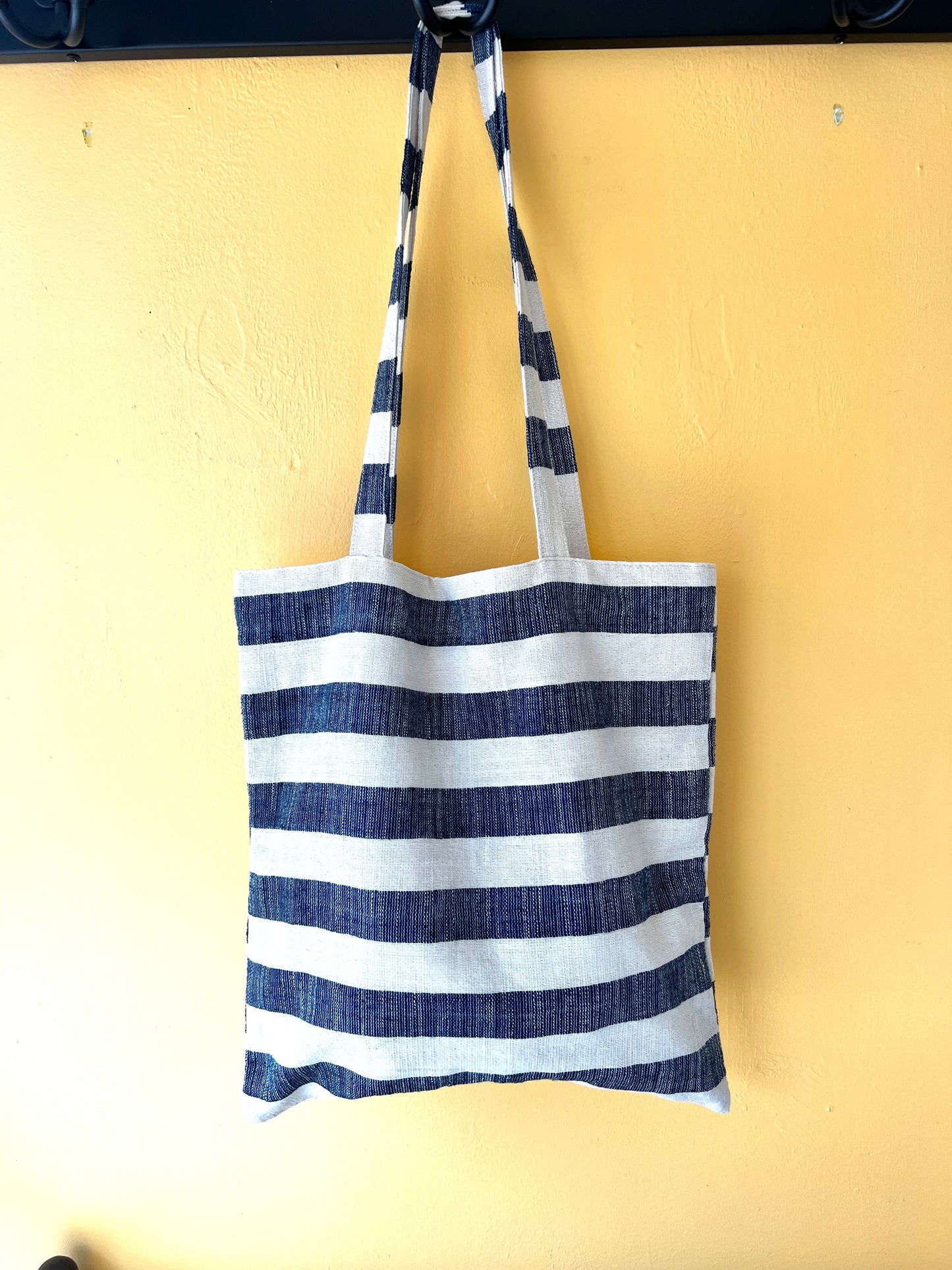 "Simone" Striped Tote, Handwoven Lao Cotton, shoulder totes