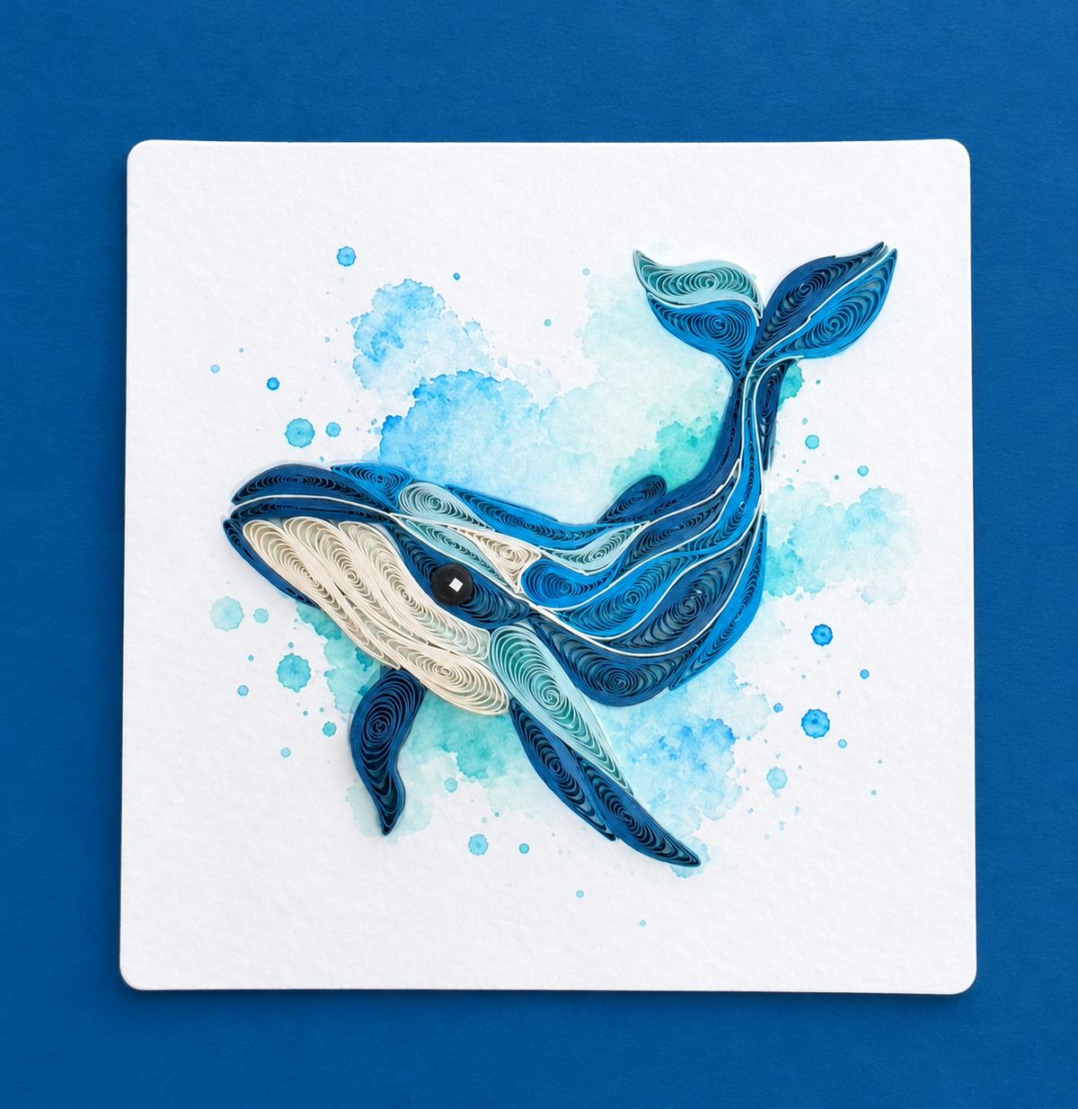 Quilling- "Blue Whale" Card and Magnet