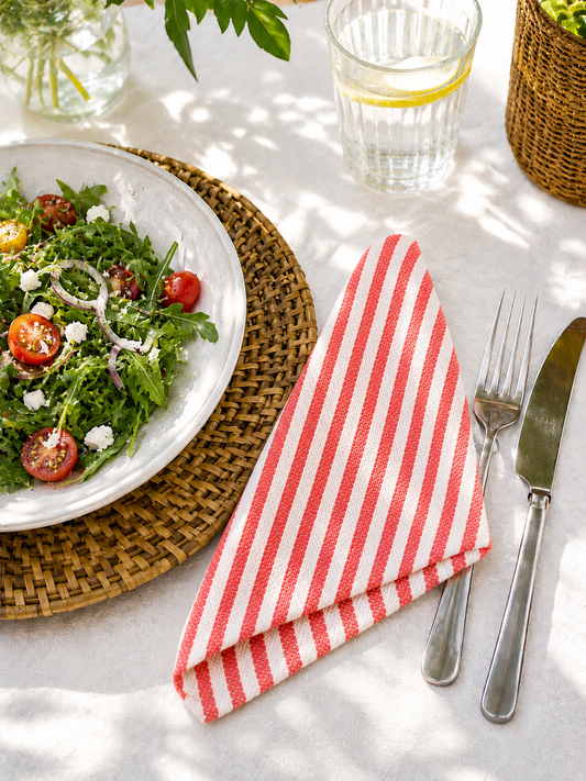 "Picnic Stripes" Summer Napkins, handwoven in Laos