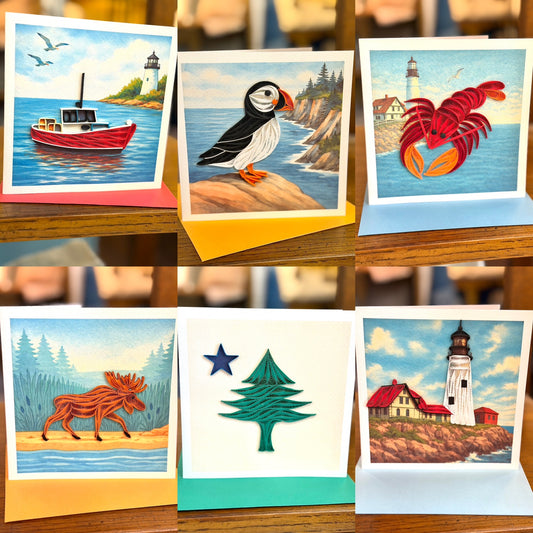 Quilling- "Maine" Cards and Magnets in 6 designs