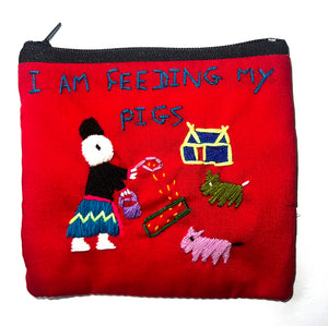 "Chalee" Hand Embroidered Pouches by Hmong students