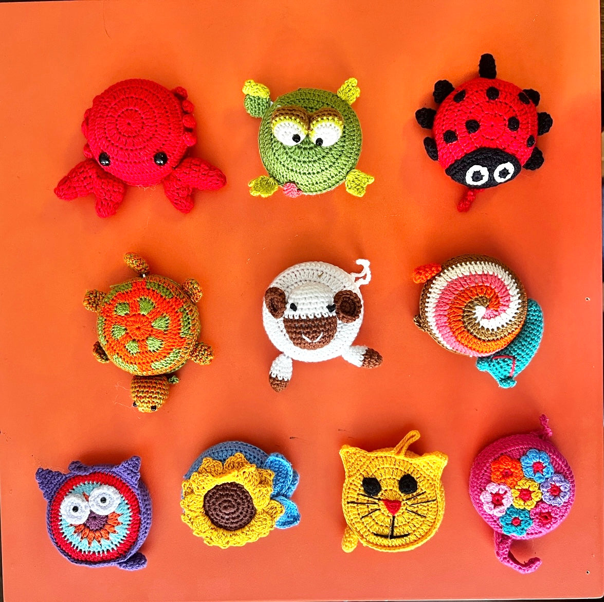 Tape Measures, NOW 23 Styles! hand crocheted by refugees