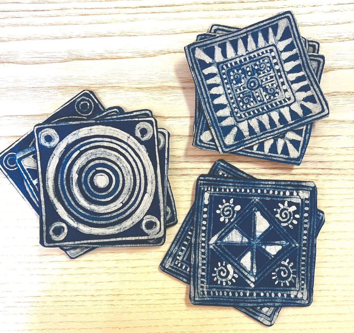 Batik Cotton Coasters, assorted patterns, by the Hmong of Vietnam