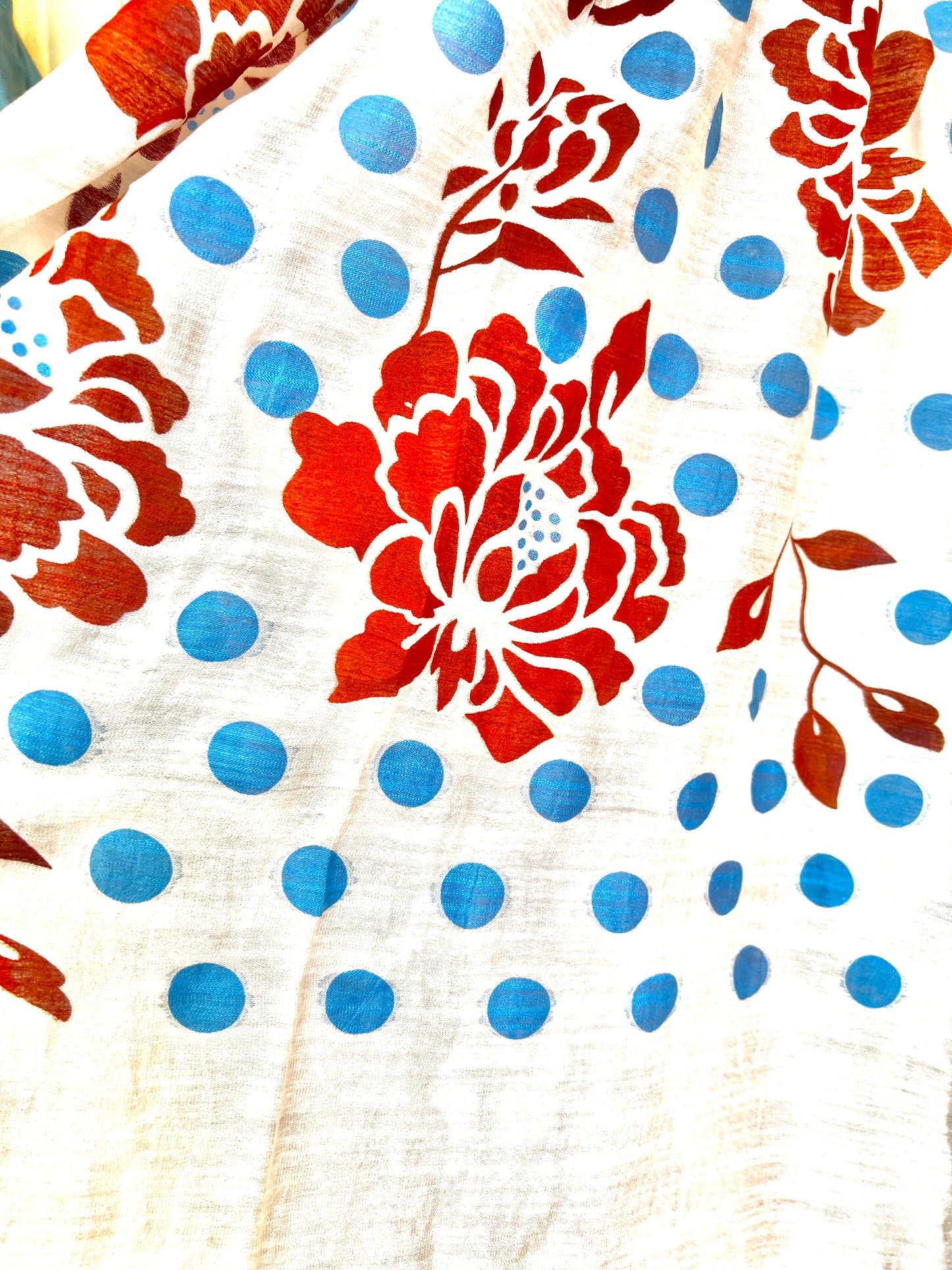 Screen Printed Silk Blend Scarves in 13 colors and patterns, hand printed in Vietnam