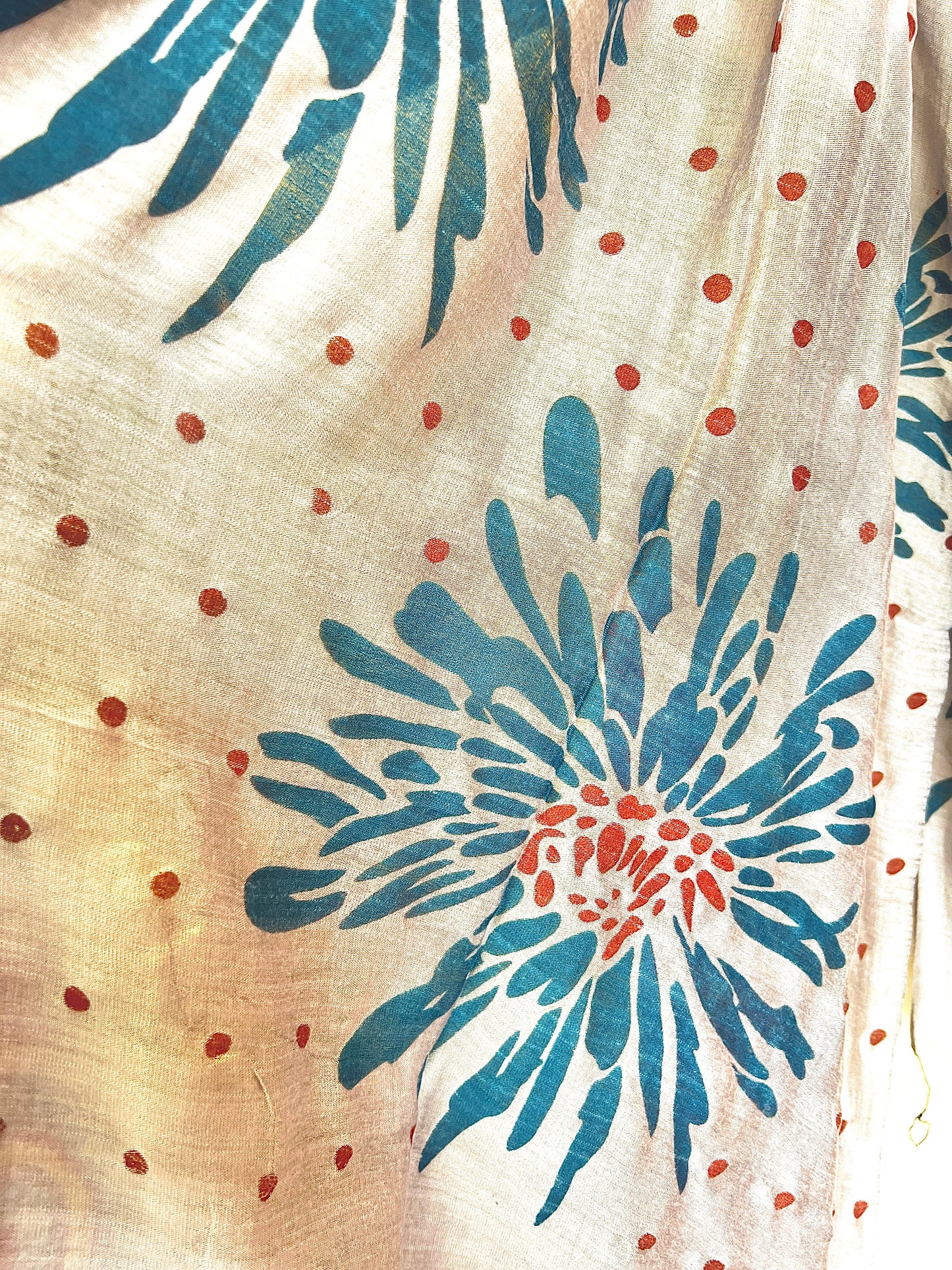 Screen Printed Silk Blend Scarves in 13 colors and patterns, hand printed in Vietnam