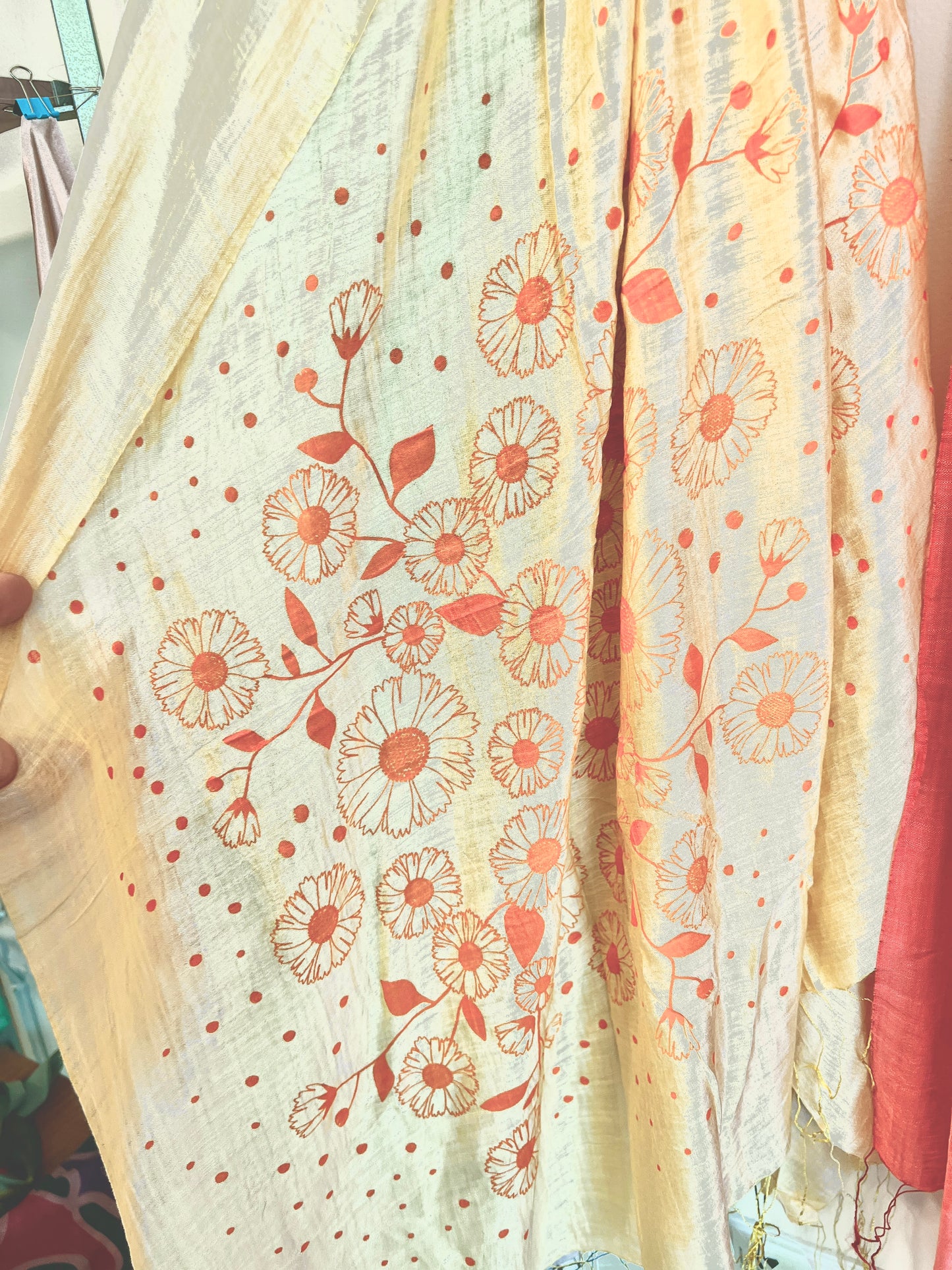 Screen Printed Silk Blend Scarves in 13 colors and patterns, hand printed in Vietnam