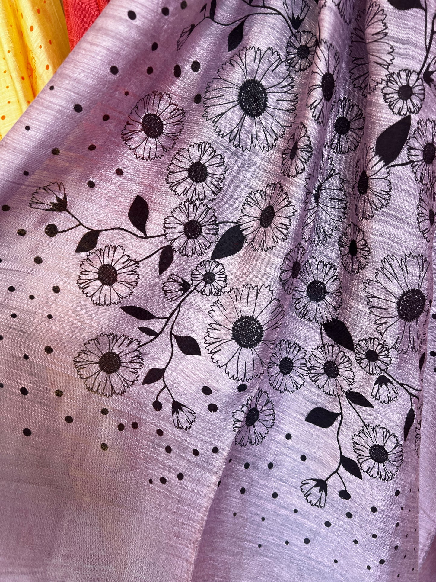 Screen Printed Silk Blend Scarves in 13 colors and patterns, hand printed in Vietnam