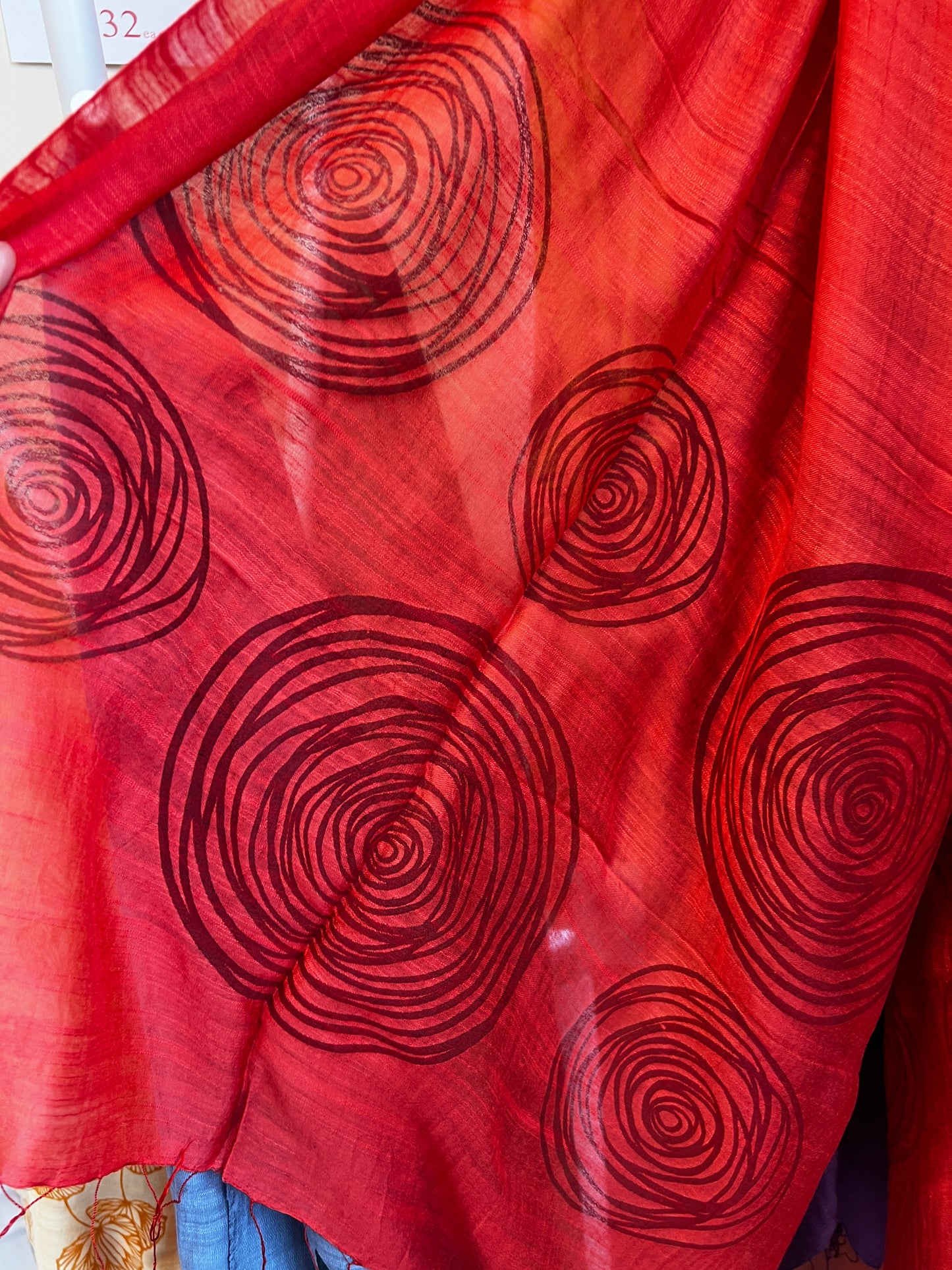 Screen Printed Silk Blend Scarves in 13 colors and patterns, hand printed in Vietnam