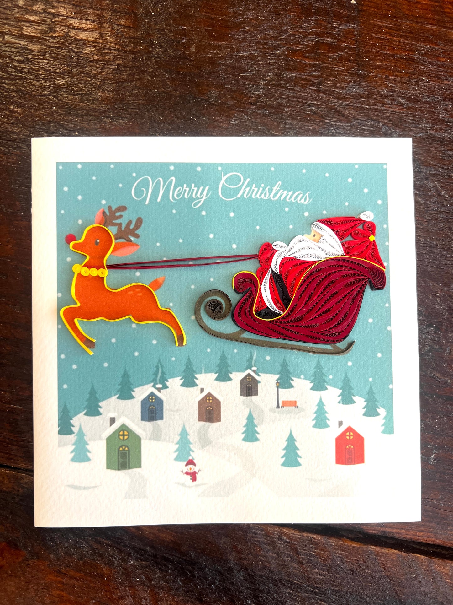 Quilling Cards for Christmas, handmade with strips of paper