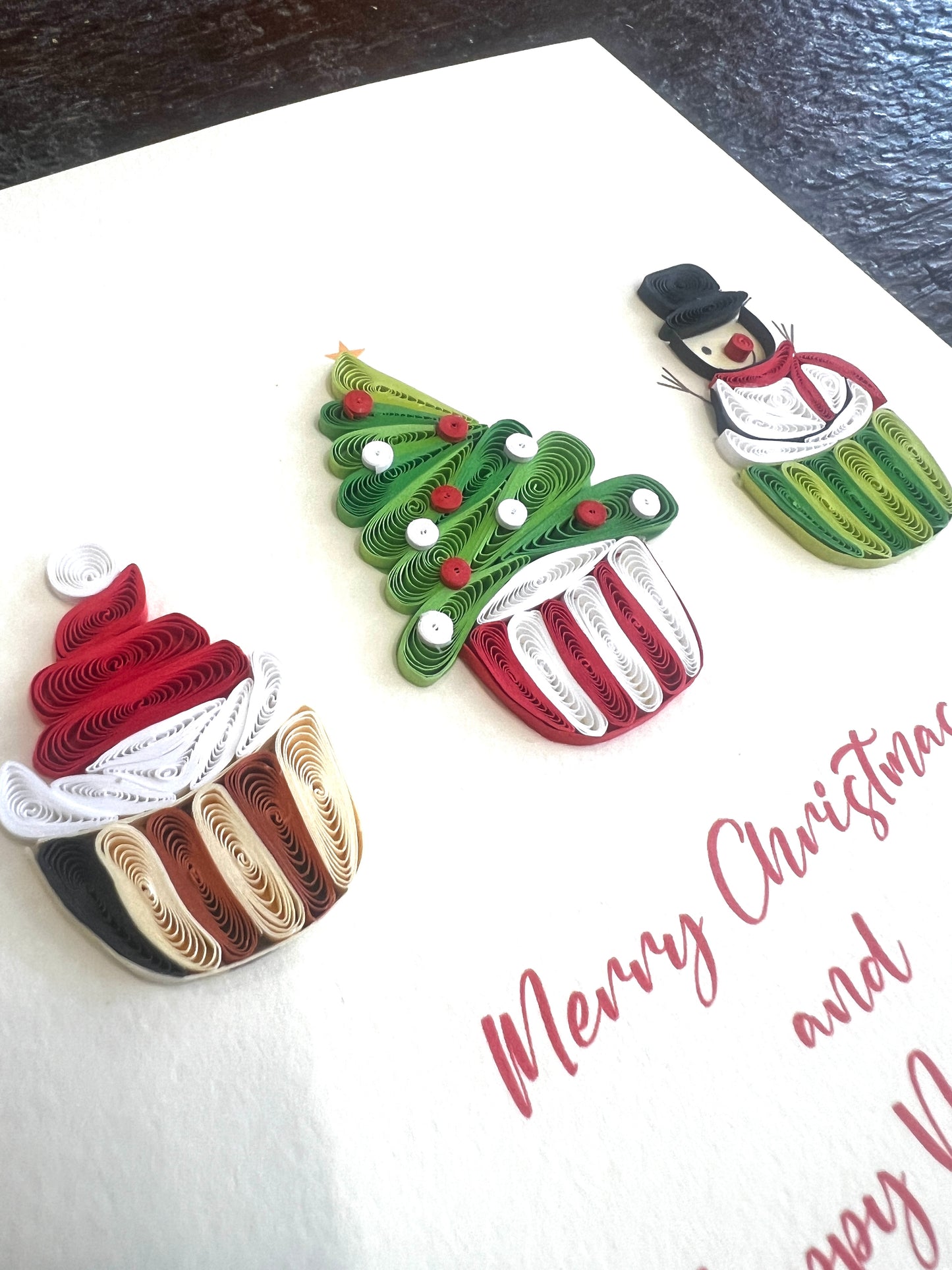 Quilling Cards for Christmas, handmade with strips of paper