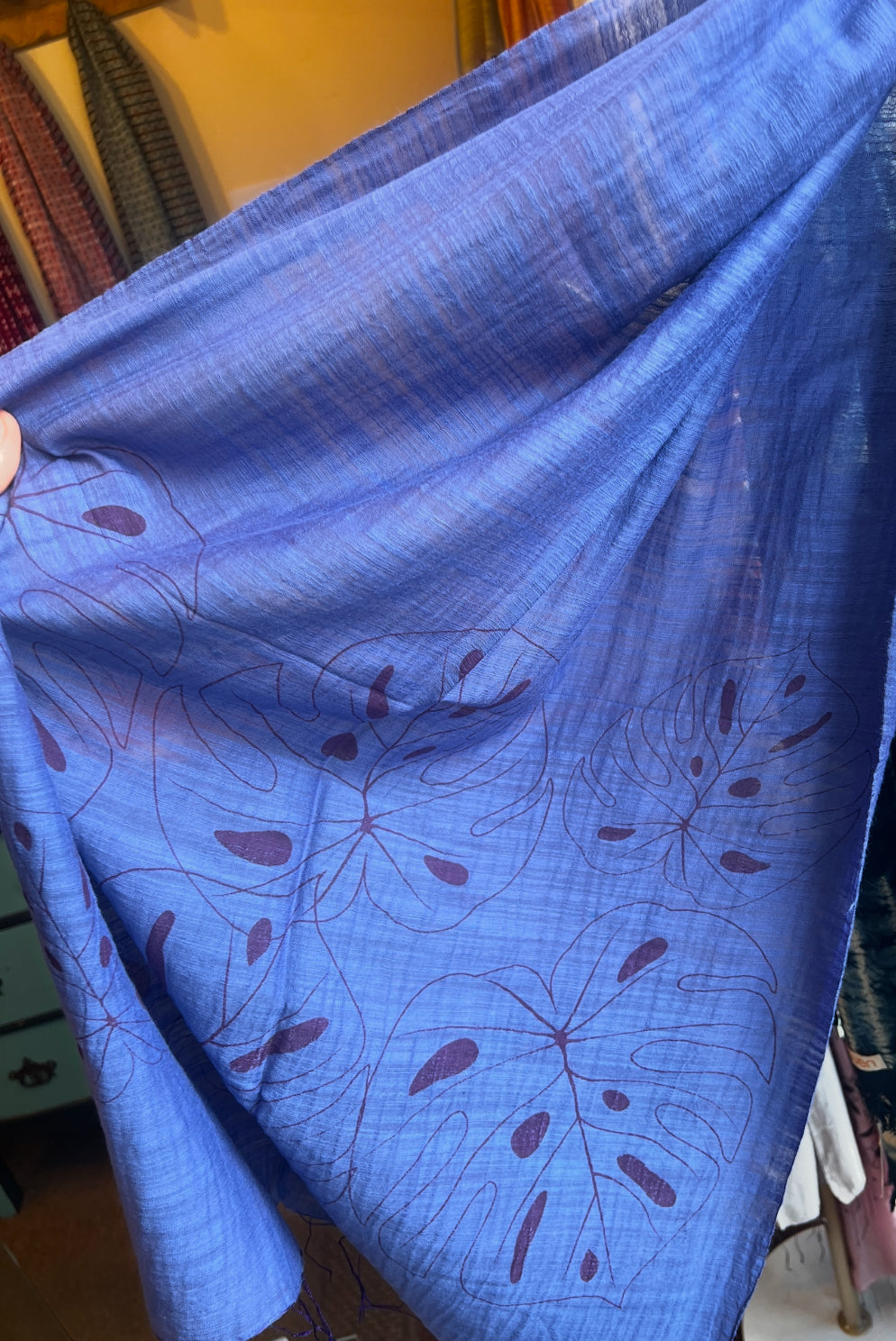 Screen Printed Silk Blend Scarves in 13 colors and patterns, hand printed in Vietnam