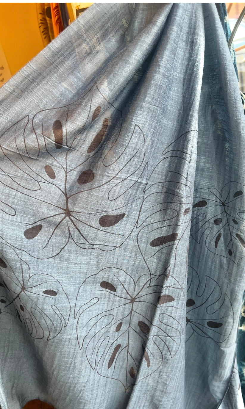 Screen Printed Silk Blend Scarves in 13 colors and patterns, hand printed in Vietnam