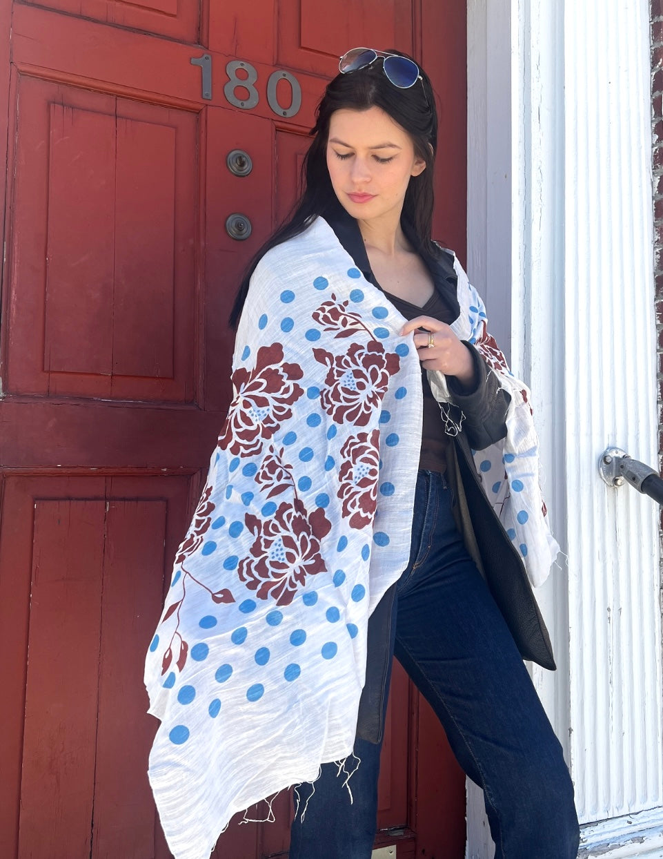 Screen Printed Silk Blend Scarves in 13 colors and patterns, hand printed in Vietnam