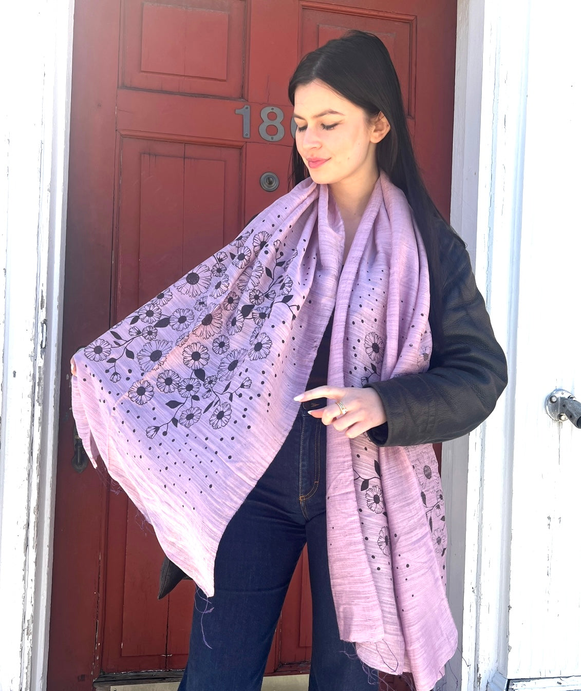 Screen Printed Silk Blend Scarves in 13 colors and patterns, hand printed in Vietnam