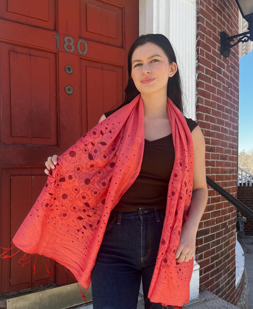 Screen Printed Silk Blend Scarves in 13 colors and patterns, hand printed in Vietnam