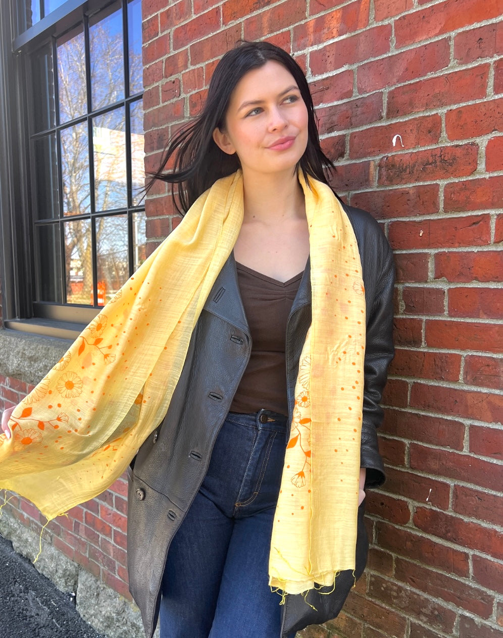 Screen Printed Silk Blend Scarves in 13 colors and patterns, hand printed in Vietnam