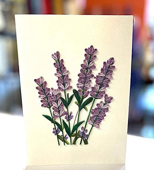 Quilling- "Lavender" Card and Magnet