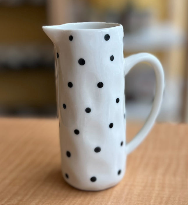 Hand-painted Creamers with dots and lines, from Bat Trang, Vietnam