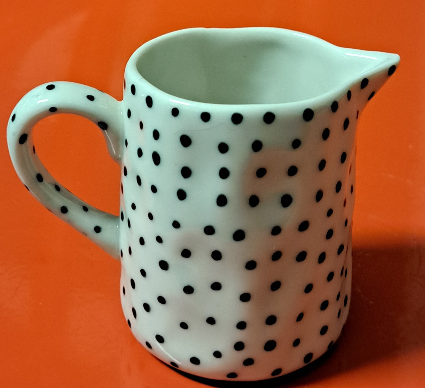 Ceramic Creamers with dots and lines, hand painted in Vietnam