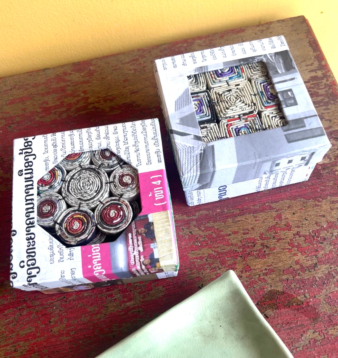 Recycled Paper Coasters (boxed set of 6) from the Lao Disabled Women's Center