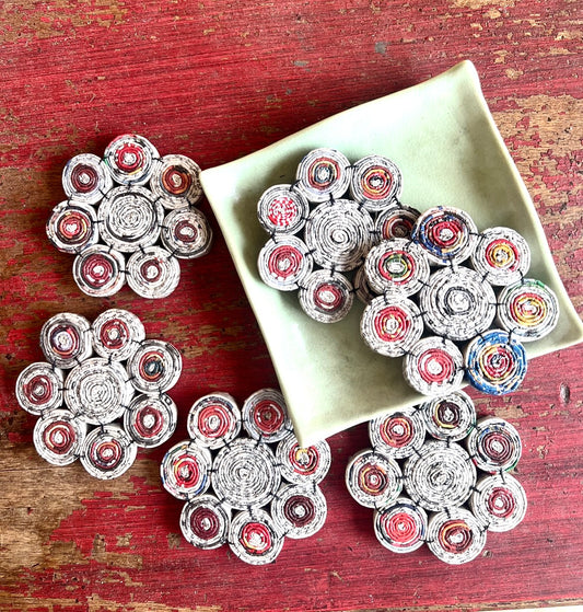 Recycled Paper Coasters (boxed set of 6) from the Lao Disabled Women's Center