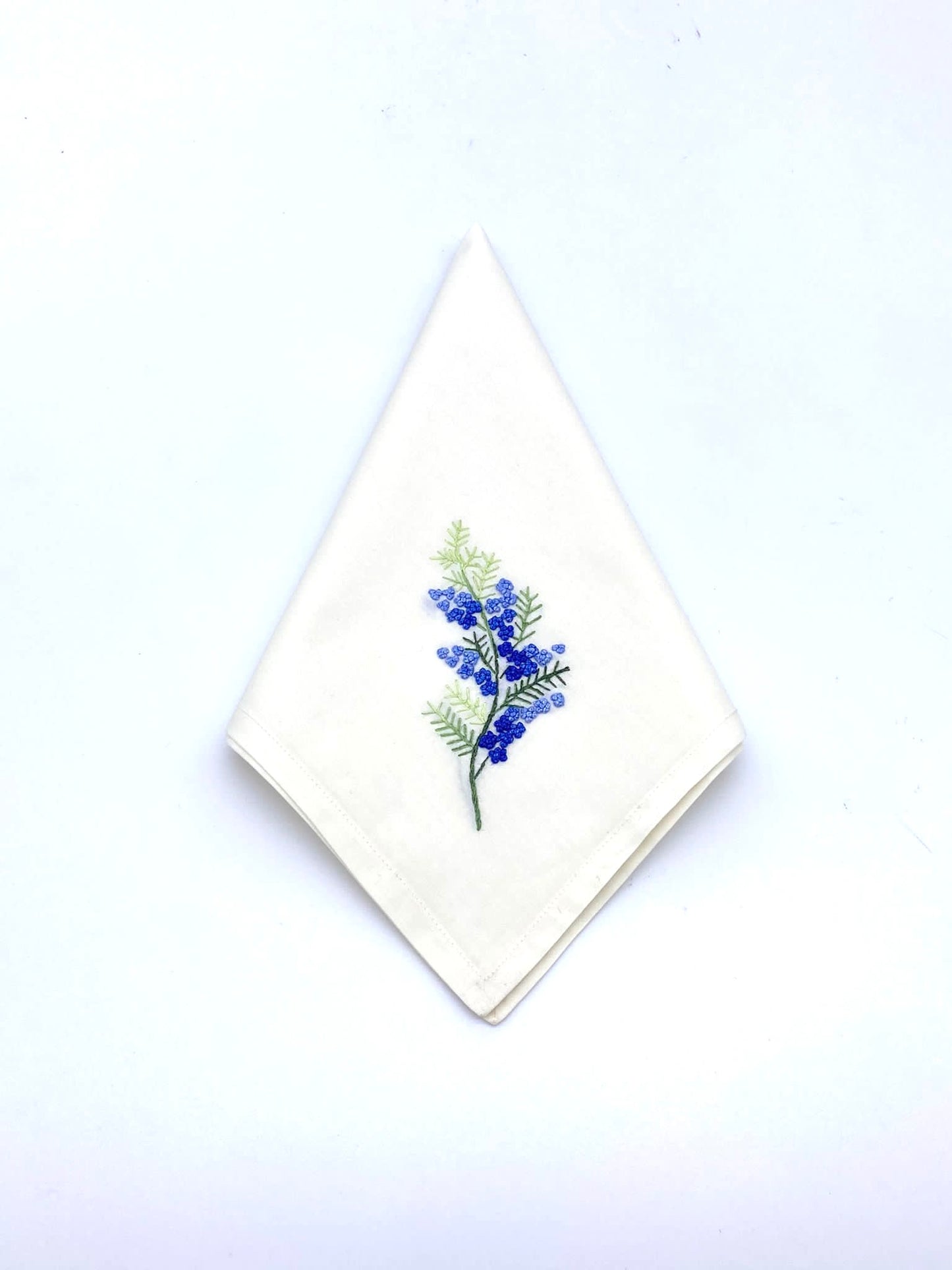 "French Knots" Ivory Cotton Napkins, 16" x  16" with simple hem