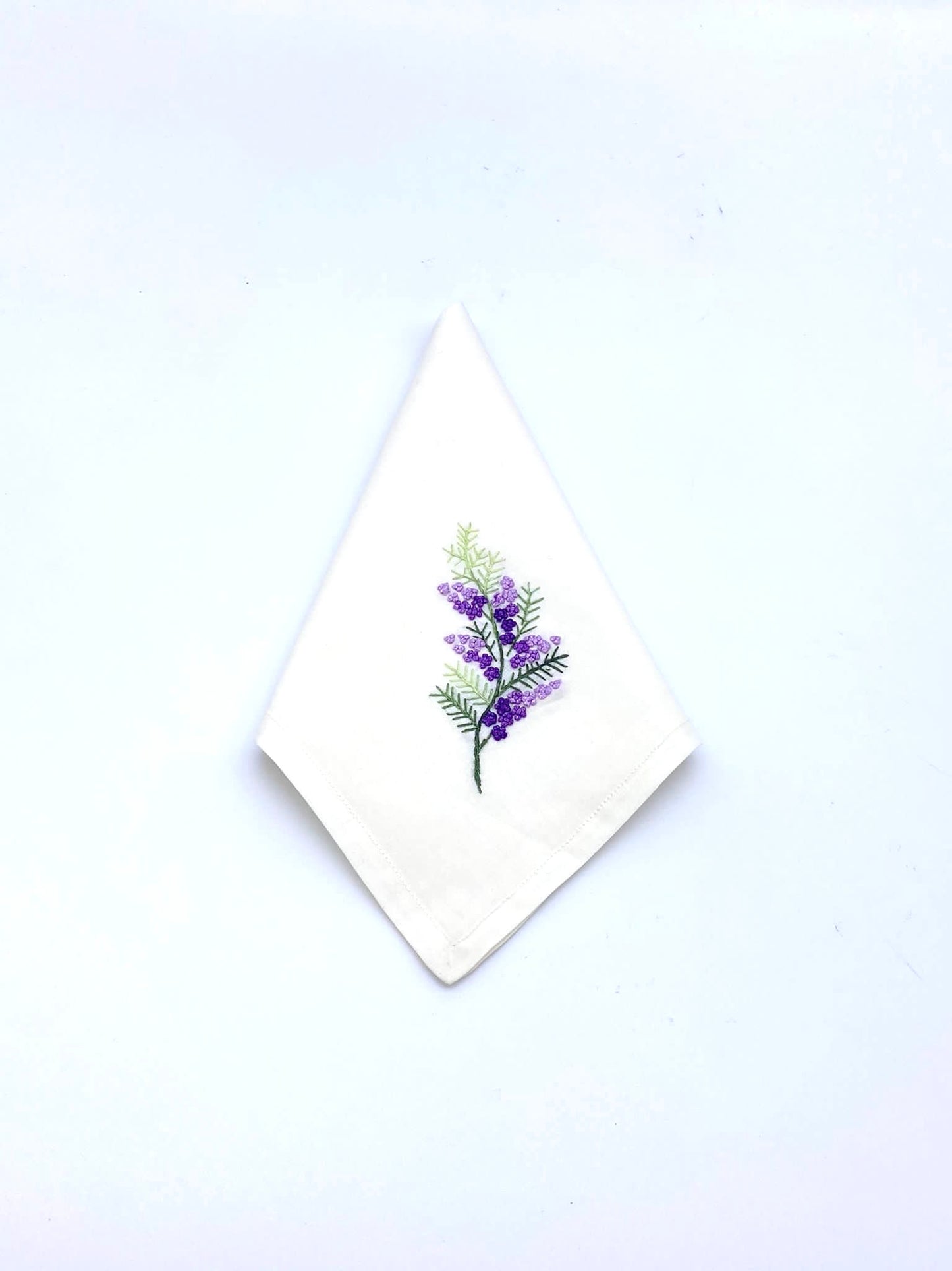 "French Knots" Ivory Cotton Napkins, 16" x  16" with simple hem