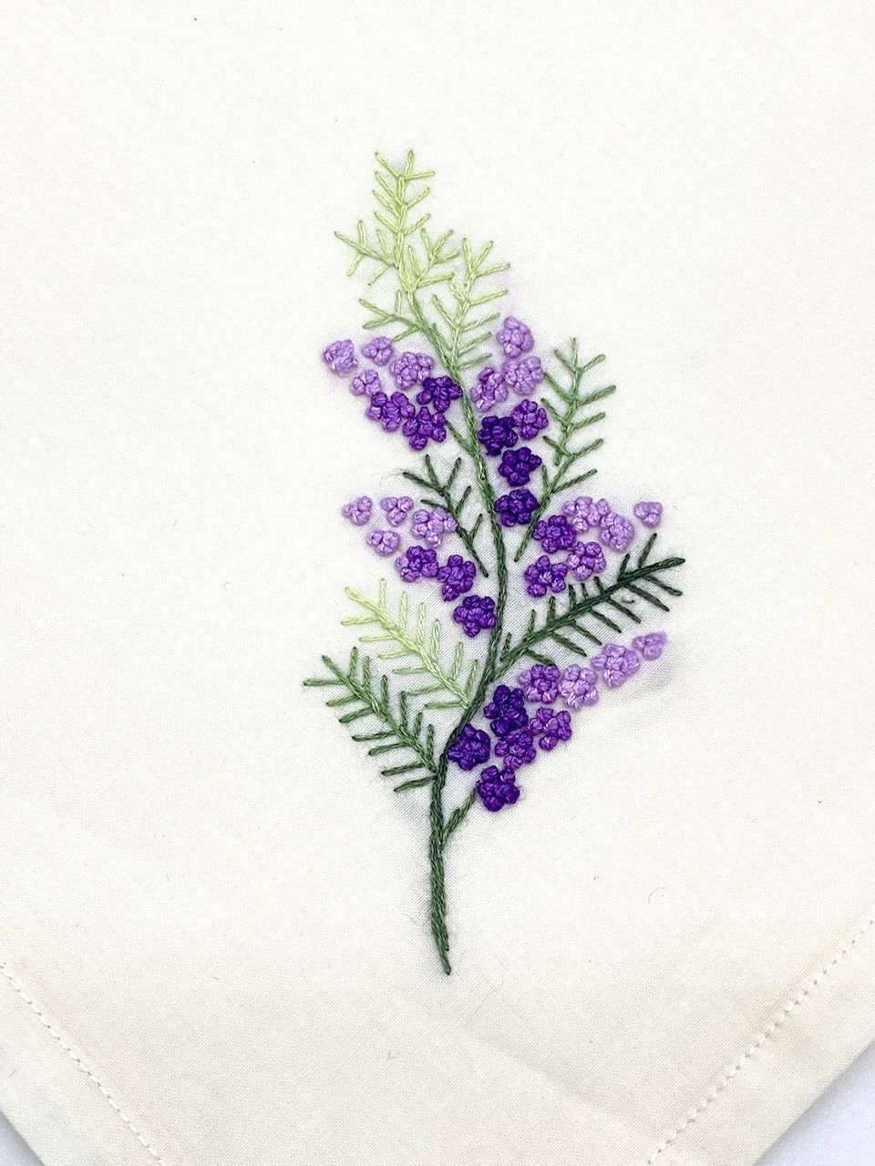 "French Knots" Ivory Cotton Napkins, 16" x  16" with simple hem