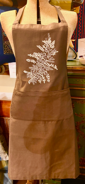 "Botanicals" Aprons, hand embroidered linen or cotton