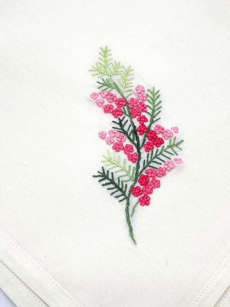 "French Knots" Ivory Cotton Napkins, 16" x  16" with simple hem