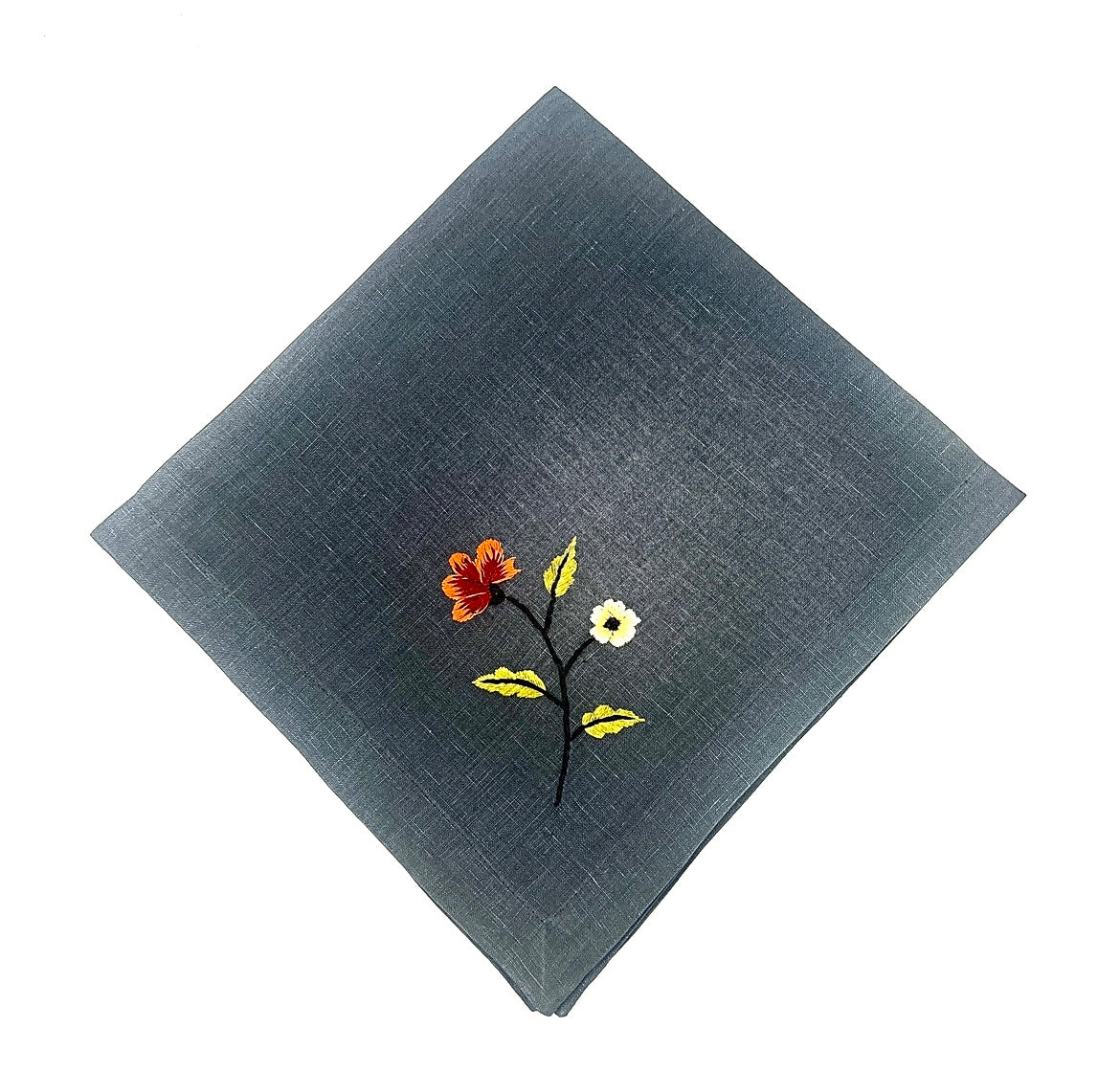 "Botanicals" Dinner Napkin 20" x 20", hand embroidered linen