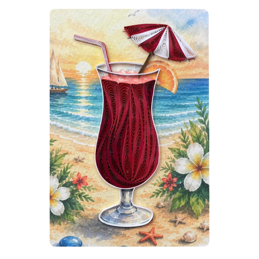 Quilling- "Tropical Drink" Card and Magnet