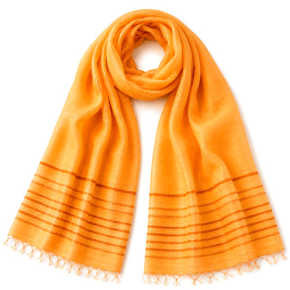 "Lines of Silk" Scarves, ~23" x 72", lightweight, silk/viscose blend, handmade in Vietnam