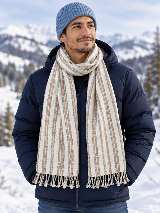 Scarf "Taos", 70" x 15", 100% cotton handwoven in Laos