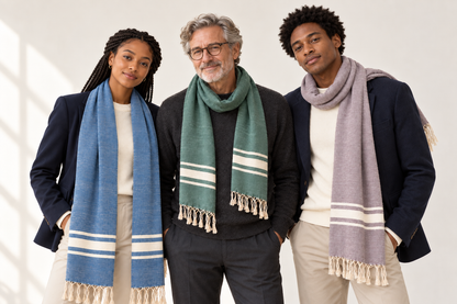 "Cambridge" Cotton Scarves in 3 colors, 62" x 30", handwoven in Laos