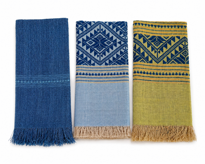 "Nai Yang" 20" x 20" Napkins with traditional patterns, handwoven Lao cotton w/ natural dyes