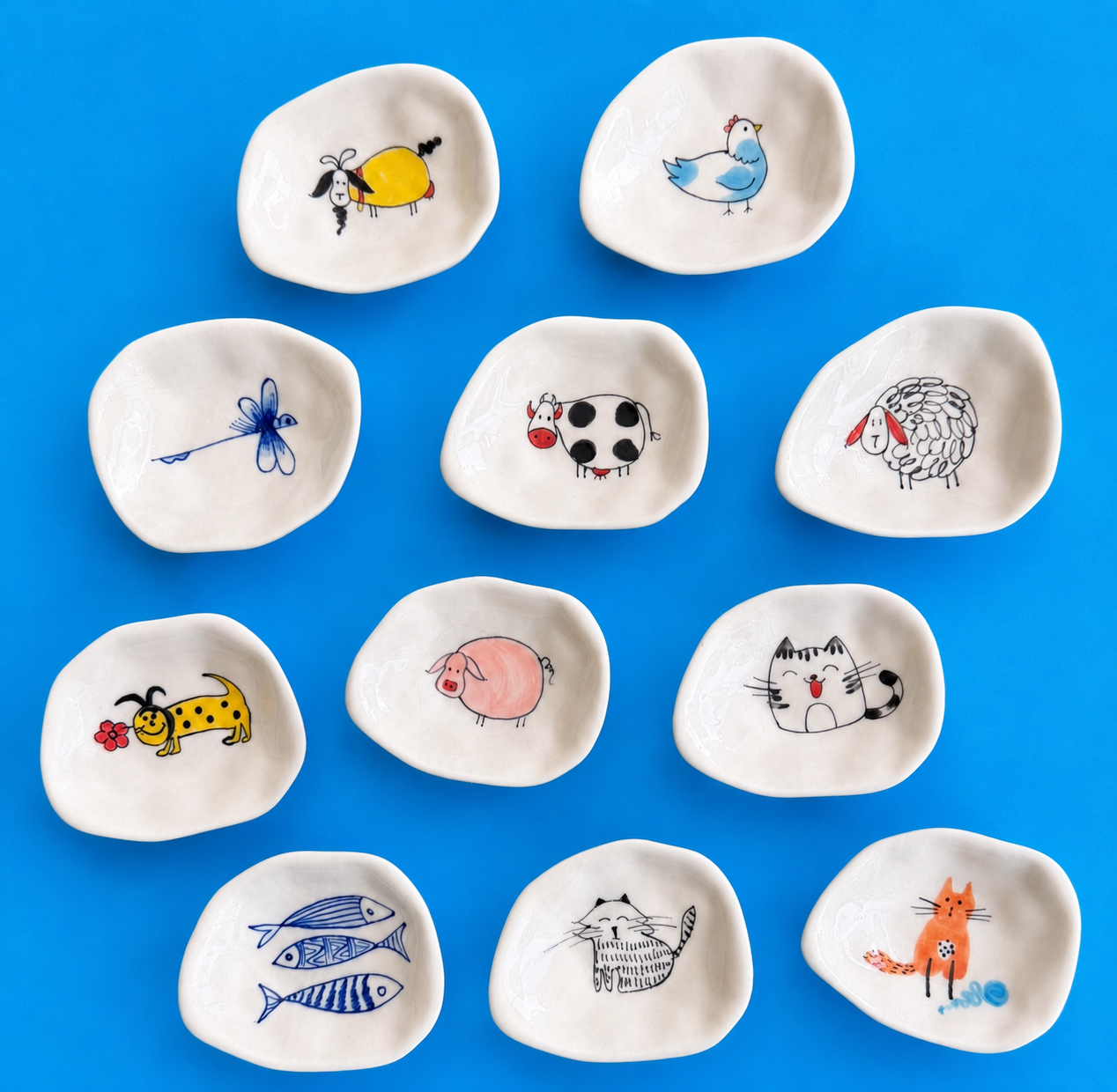 Jewelry Bowls for throughout the year, hand painted in Bat Trang, Vietnam