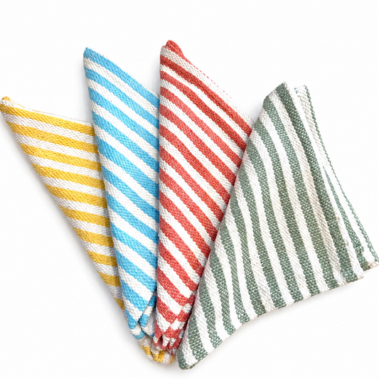 "Picnic Stripes" Summer Napkins, handwoven in Laos