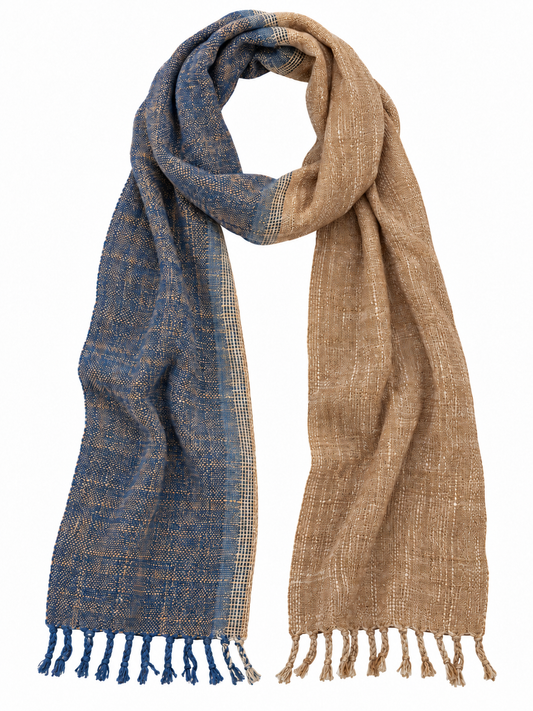 Scarf "Driftwood", 70" x 15", 100% cotton handwoven in Laos