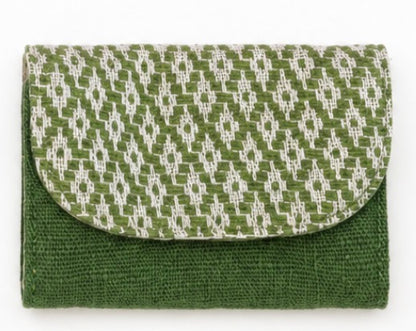 “Chie” Card Holder, handwoven cotton w/ small diamonds pattern