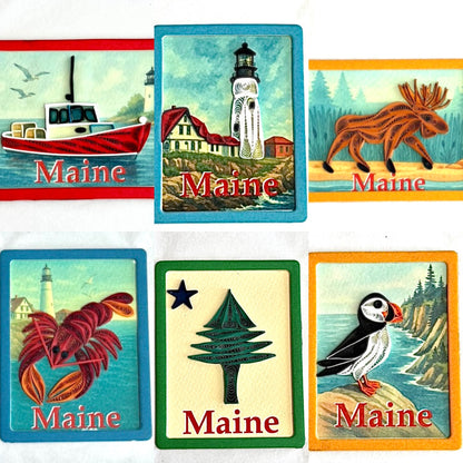 Quilling Magnets of Maine, rectangle-style, in 6 designs