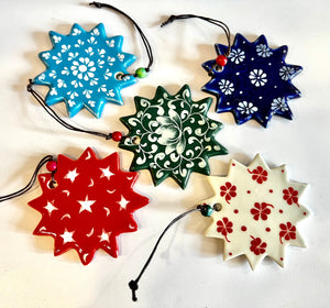 Ceramic Holiday Ornaments, handmade in Vietnam