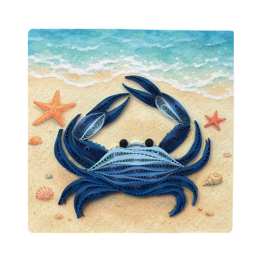 Quilling- "Blue Crab" Card and Magnet