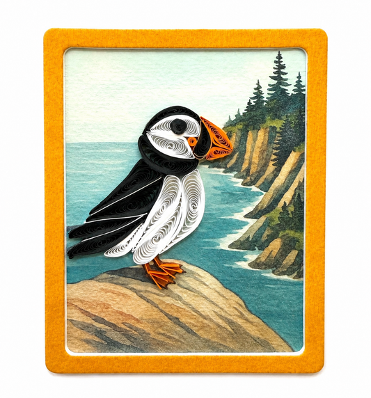 Quilling- "Puffin" Card and Magnet